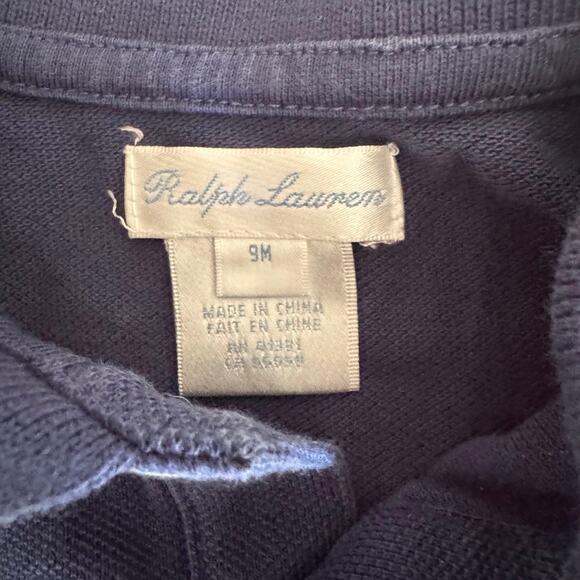 Ralph Lauren Baby Navy Blue Polo Tie Dye Lobster Shirt Size 9M - Picture 2 of 6